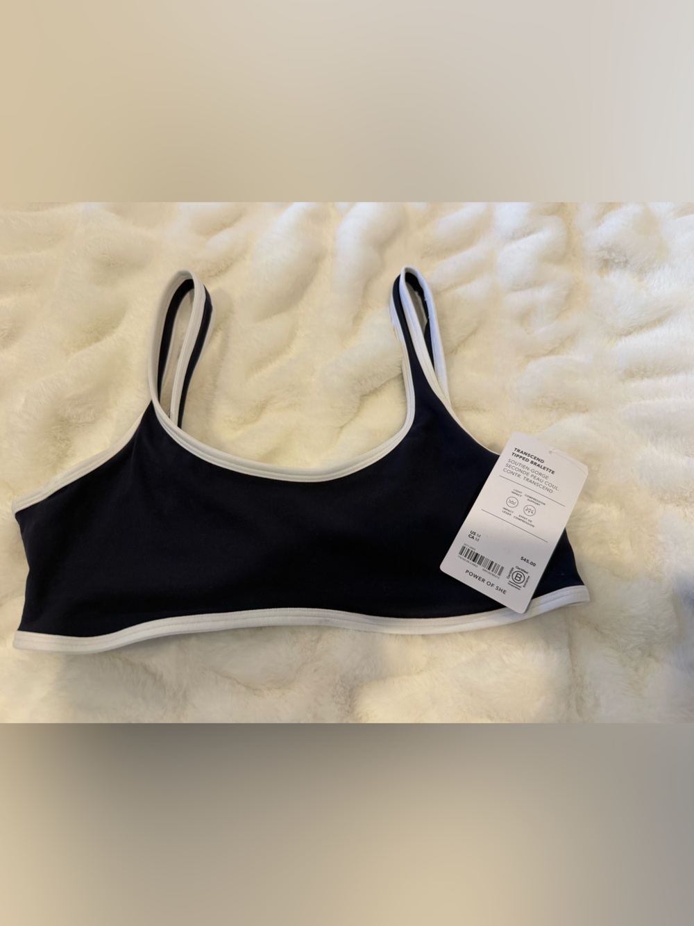 Athleta Women’s Navy Blue White-Trim  sports bra size medium